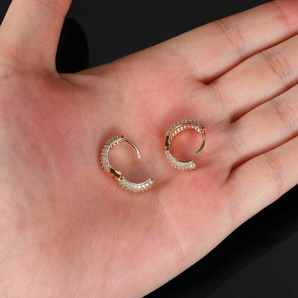 Micro Setting Hip Hop Hoop Earrings