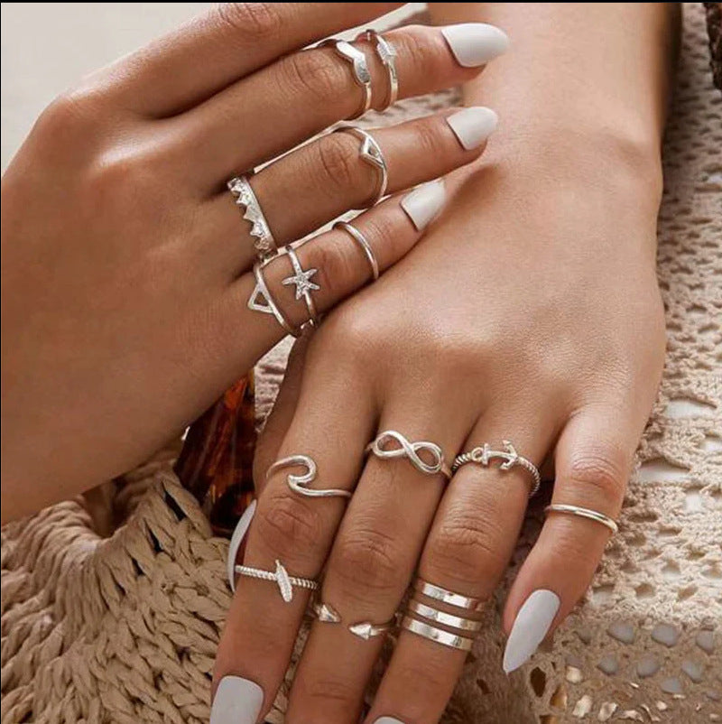 Silver Combination Ring Set