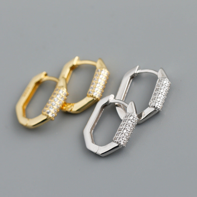 Electroplated Diamond Hoop Earrings