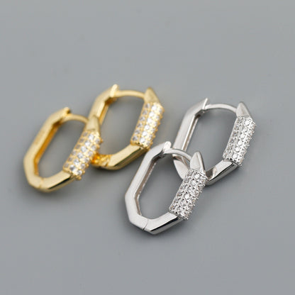 Electroplated Diamond Hoop Earrings