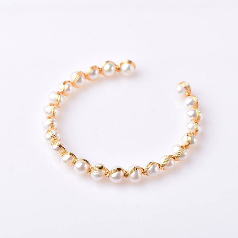 14K Gold Plated Pearl Bracelet