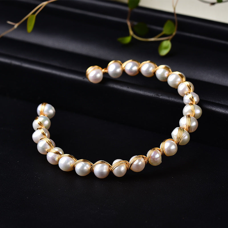 14K Gold Plated Pearl Bracelet