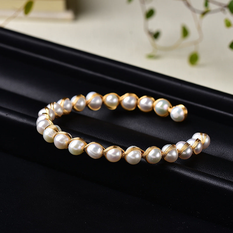 14K Gold Plated Pearl Bracelet