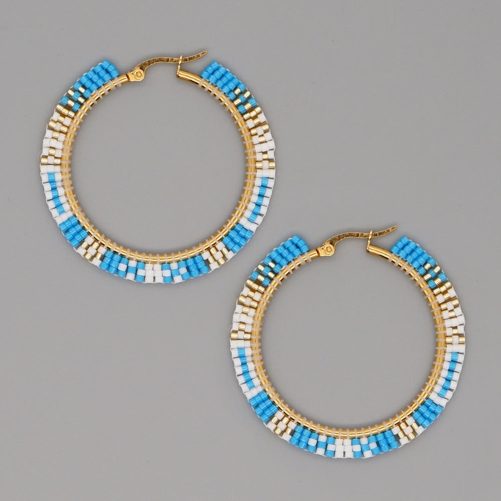 Hand-woven Large Hoop Earrings