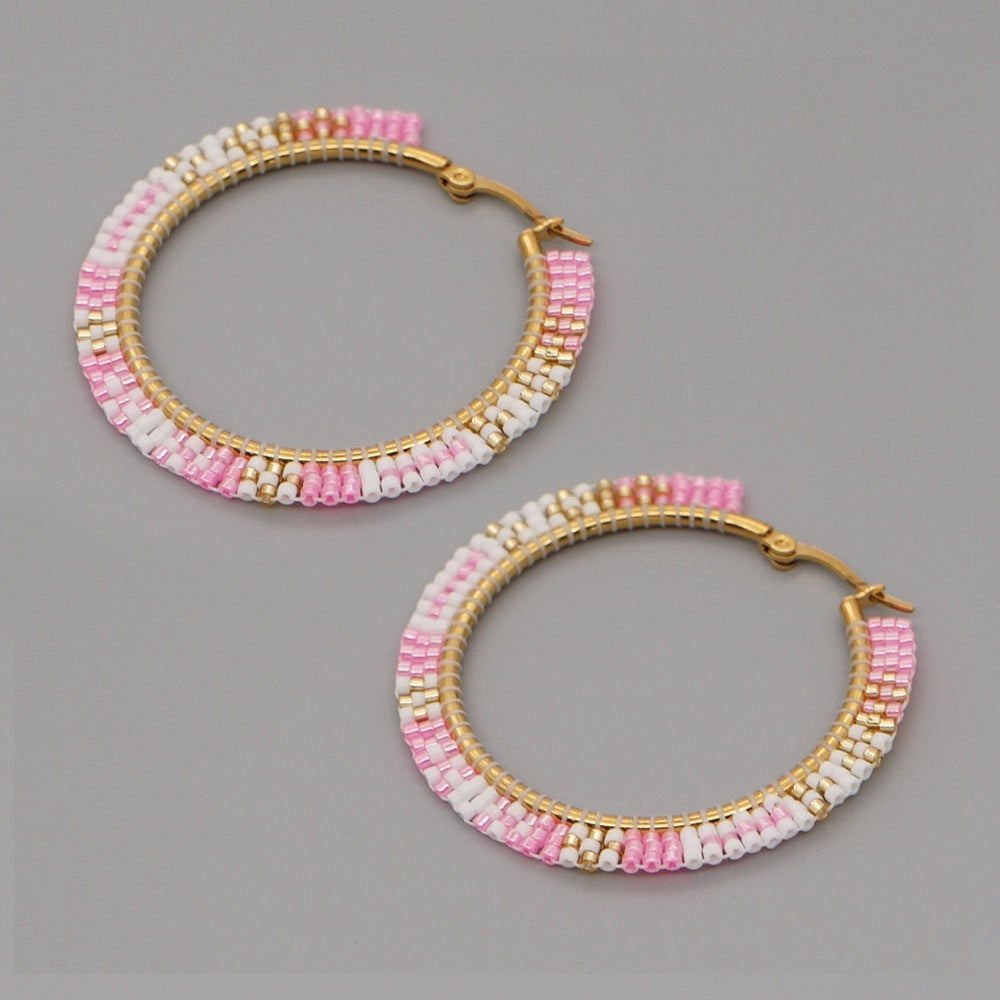 Hand-woven Large Hoop Earrings