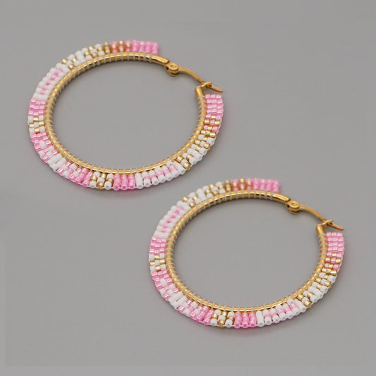 Hand-woven Large Hoop Earrings