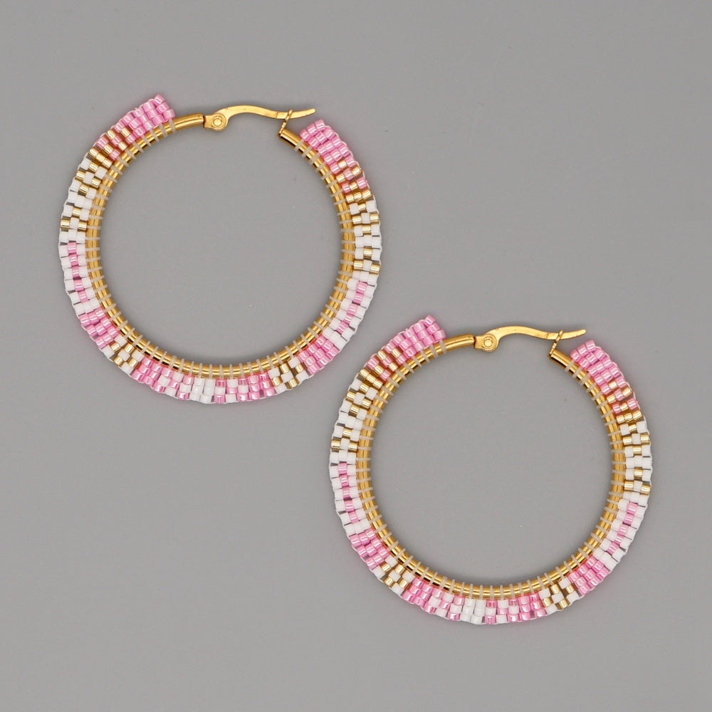 Hand-woven Large Hoop Earrings