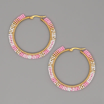 Hand-woven Large Hoop Earrings