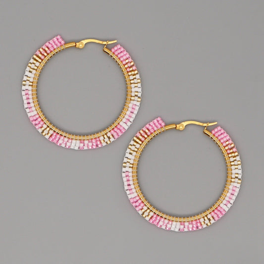 Hand-woven Large Hoop Earrings