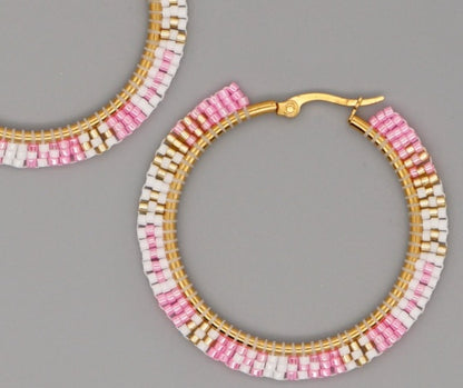 Hand-woven Large Hoop Earrings