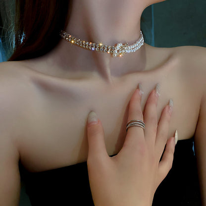 Pearl Crystal Choker Necklace