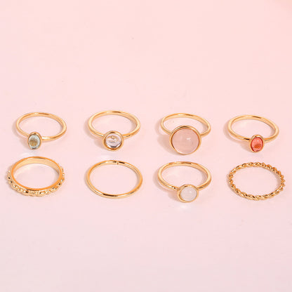 Elegant Round Resin Ring Set