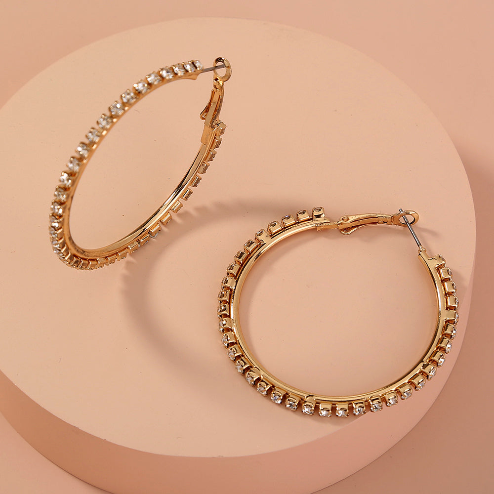 Funky rhinestone hoop Earrings