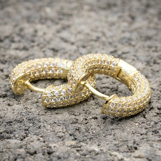 Shiny Cubic Zircon Hoop Earrings