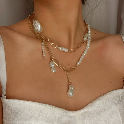 Baroque Pearl Creative Chain Necklace