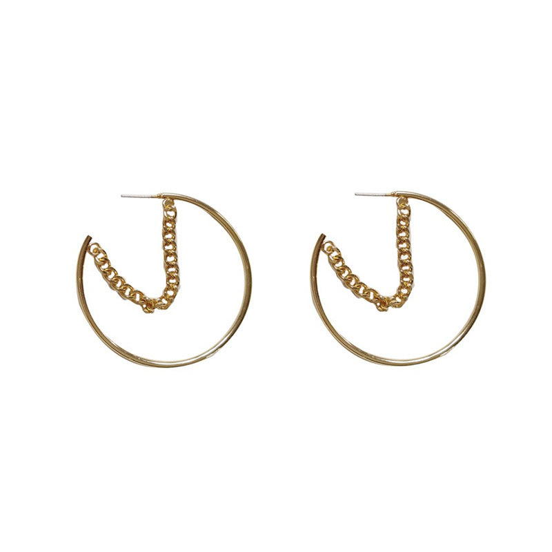 Chain Style Hoop Earrings