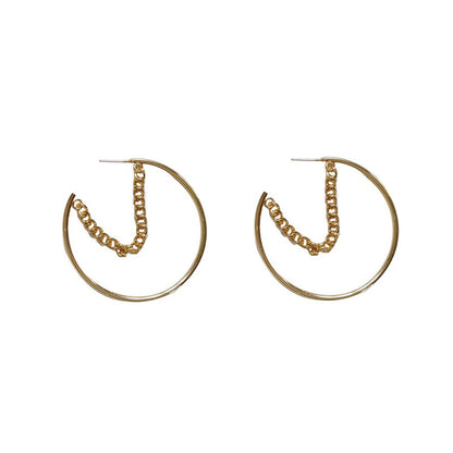 Chain Style Hoop Earrings