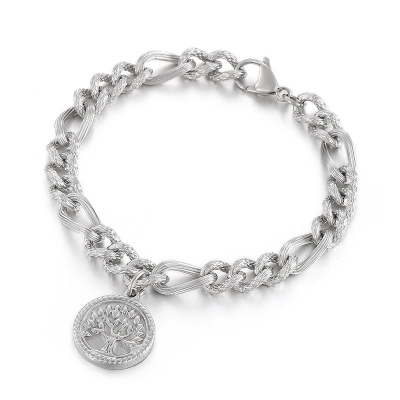 Coin Tree Stainless Steel Bracelet