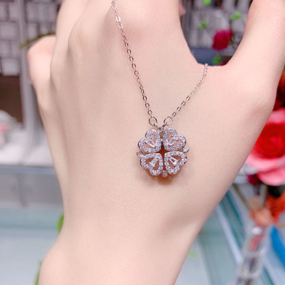 Multi-wear Small Love Four-leaf Clover Chain Necklace