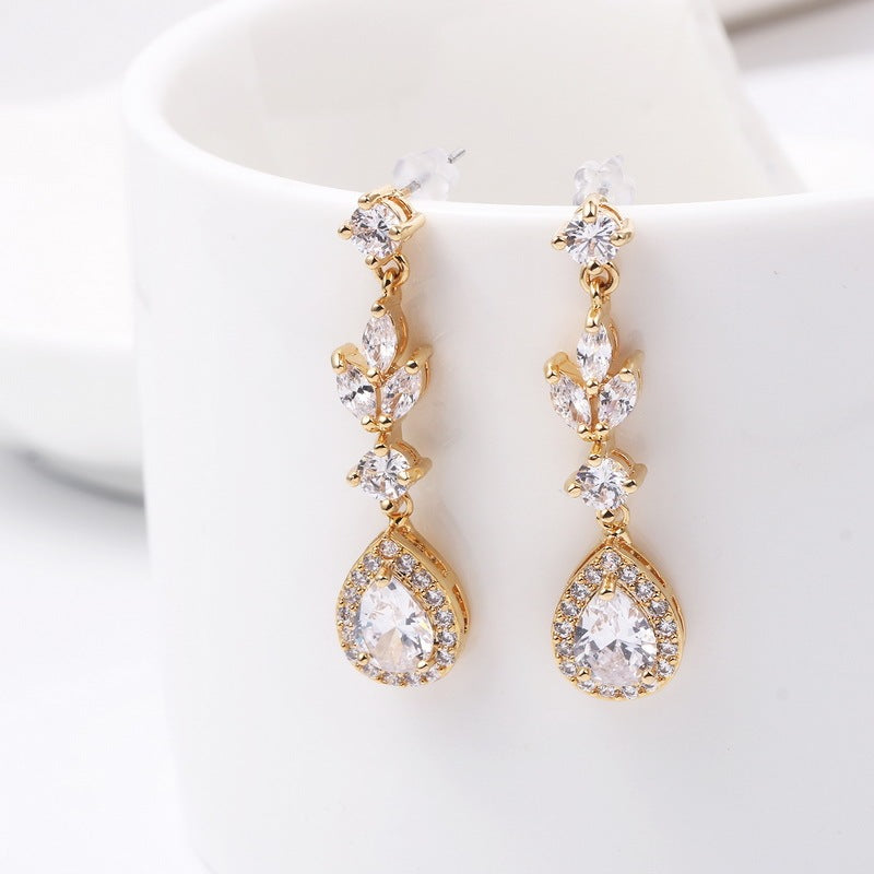 Super Flash Drop Zircon Earrings