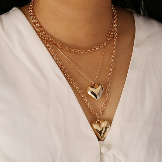 Gold Geometric Punk Necklace Pendant