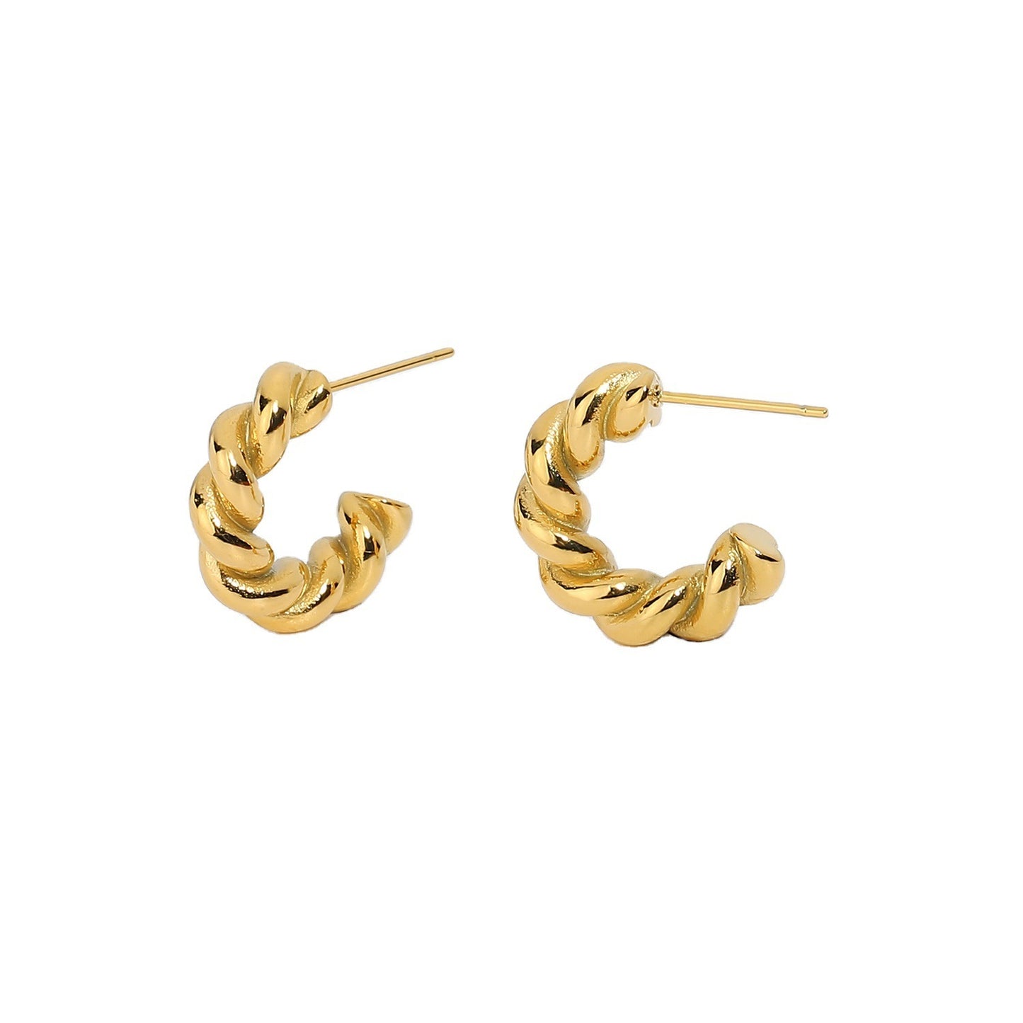 Ladies Twist Spiral Hoop Earrings