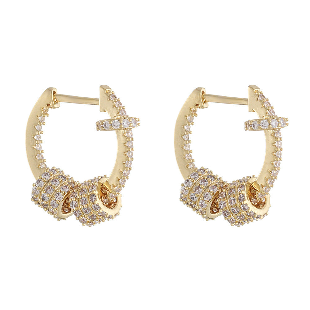 Delicate Micro-set Sparkling Hoop Earrings