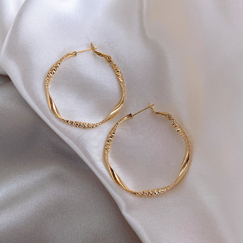 Twisted Flora Geometric Hoop Earrings