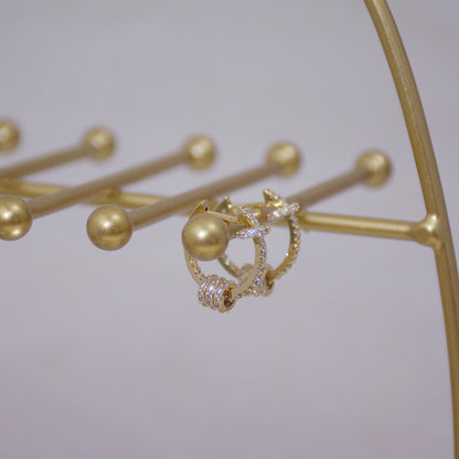 Delicate Micro-set Sparkling Hoop Earrings