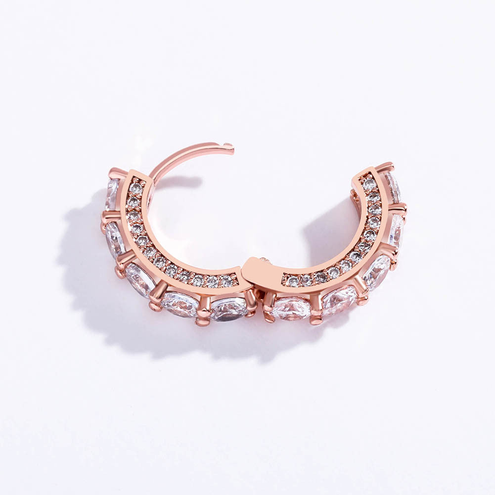 Copper Zircon hoop earrings phone