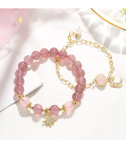 Crystal Amethyst Star Moon Bracelet