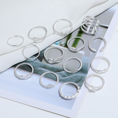 Silver Combination Ring Set