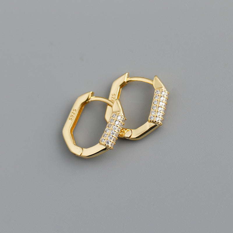 Electroplated Diamond Hoop Earrings