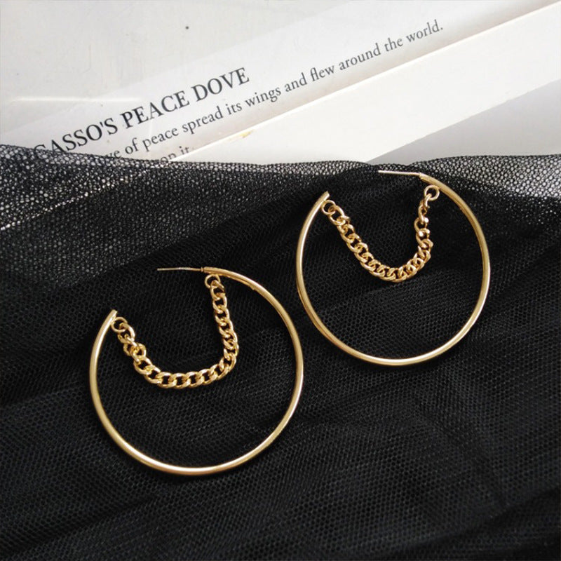 Chain Style Hoop Earrings