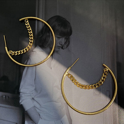 Chain Style Hoop Earrings