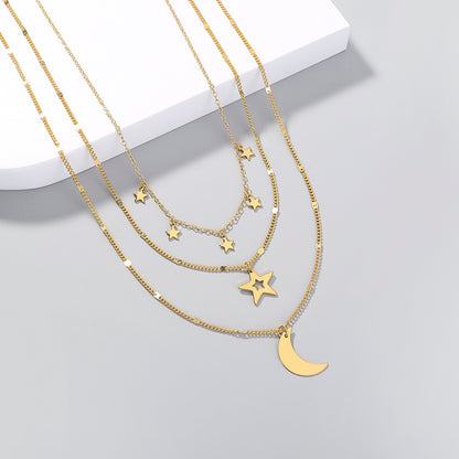 Starry Personality Moon Multiple Necklaces