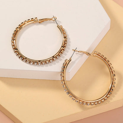 Funky rhinestone hoop Earrings