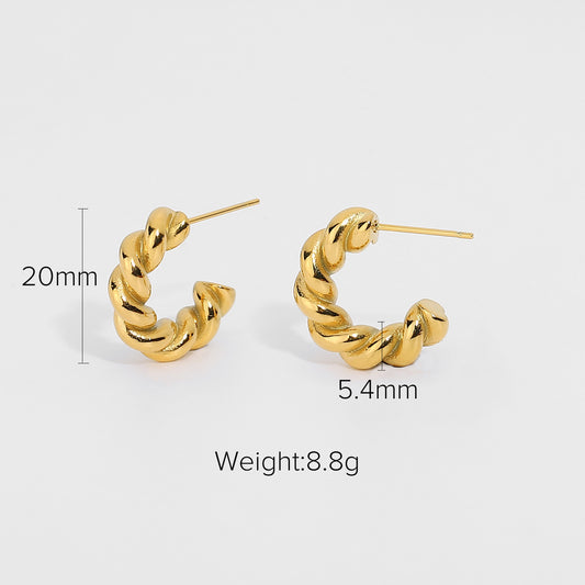 Ladies Twist Spiral Hoop Earrings