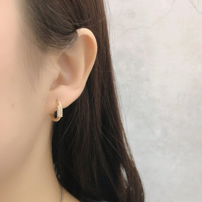 Electroplated Diamond Hoop Earrings