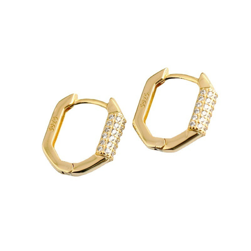 Electroplated Diamond Hoop Earrings