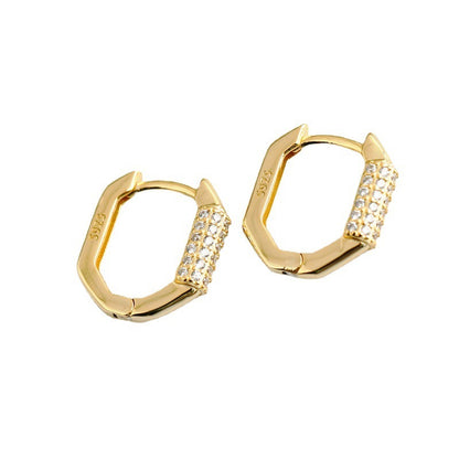 Electroplated Diamond Hoop Earrings