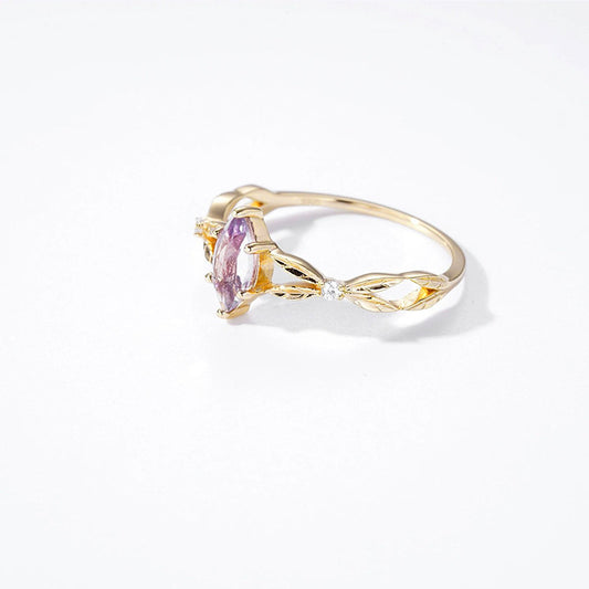 Luxury Lavender Amethyst White Zirconium Ring