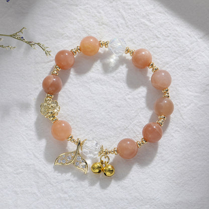 Natural Orange Moonstone Crystal Bracelet