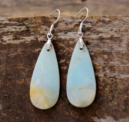 Stone Trapezoid Drop Earrings