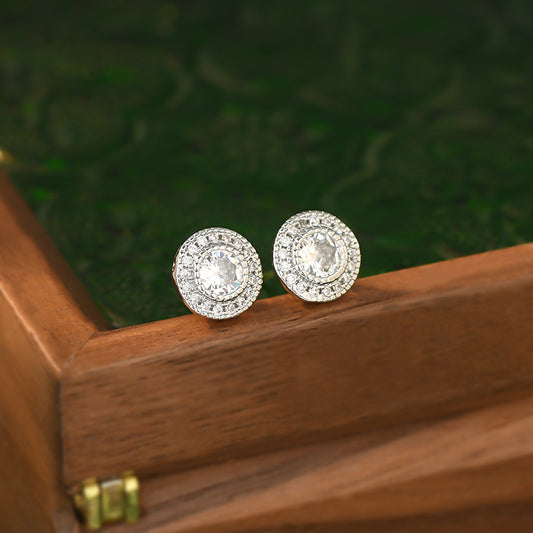 Micro-inlaid Diamond Super Shiny Round Studs