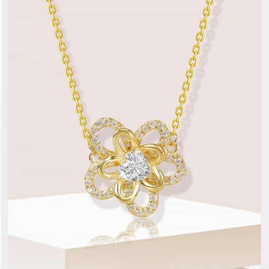 S925 Silver Sunflower Necklace