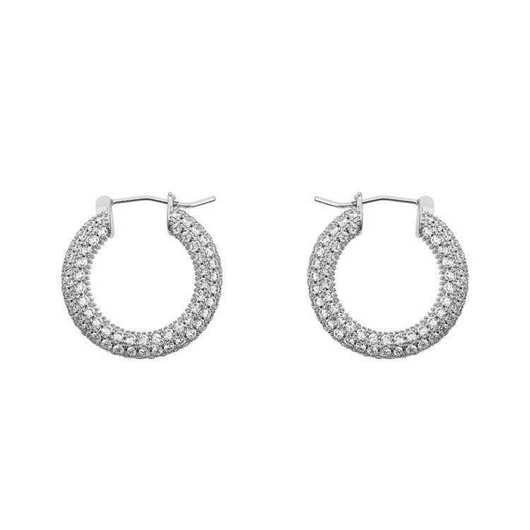 Rhinestone Geometric Hoop Earrings