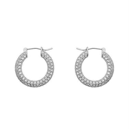 Rhinestone Geometric Hoop Earrings