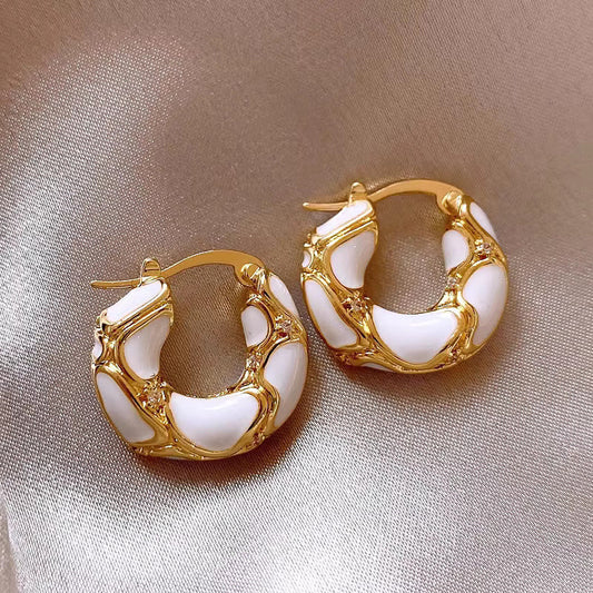 Enamel Lava Hoop Earrings