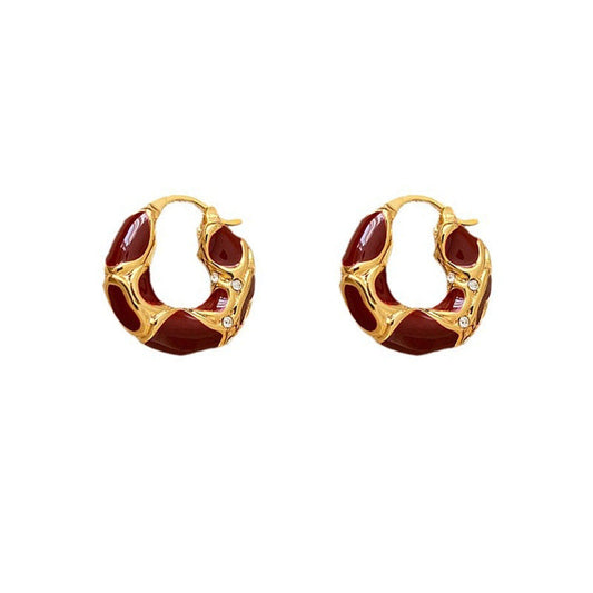 Enamel Lava Hoop Earrings